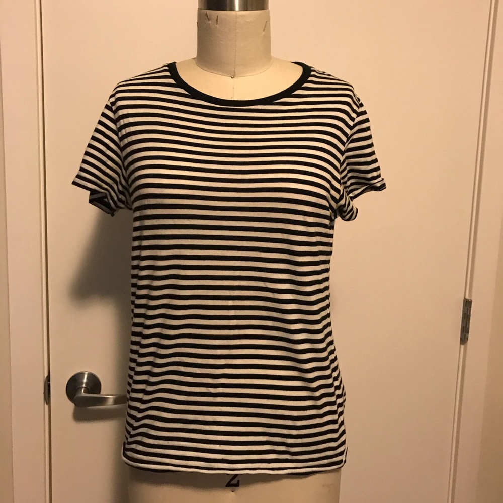 Saint Laurent black and white stripe tee
